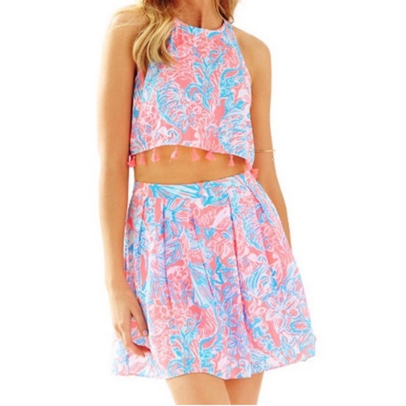 Lilly Pulitzer 0 Selina 2 Piece Cropped Set Skirt - Picture 2 of 5